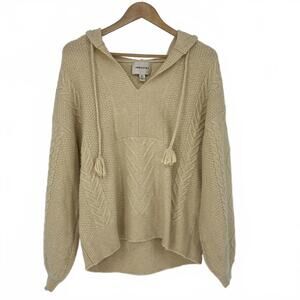 Industry Butter Yellow Cable Knit Hoodie Sweater